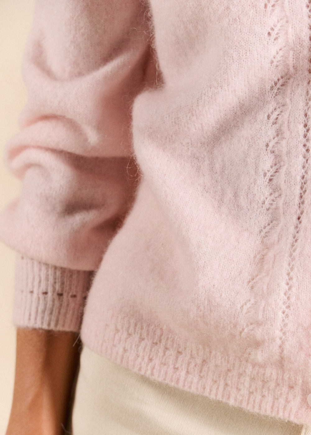 Mohair cardigan with openwork knit - Sud Express - 4 - Sud Express