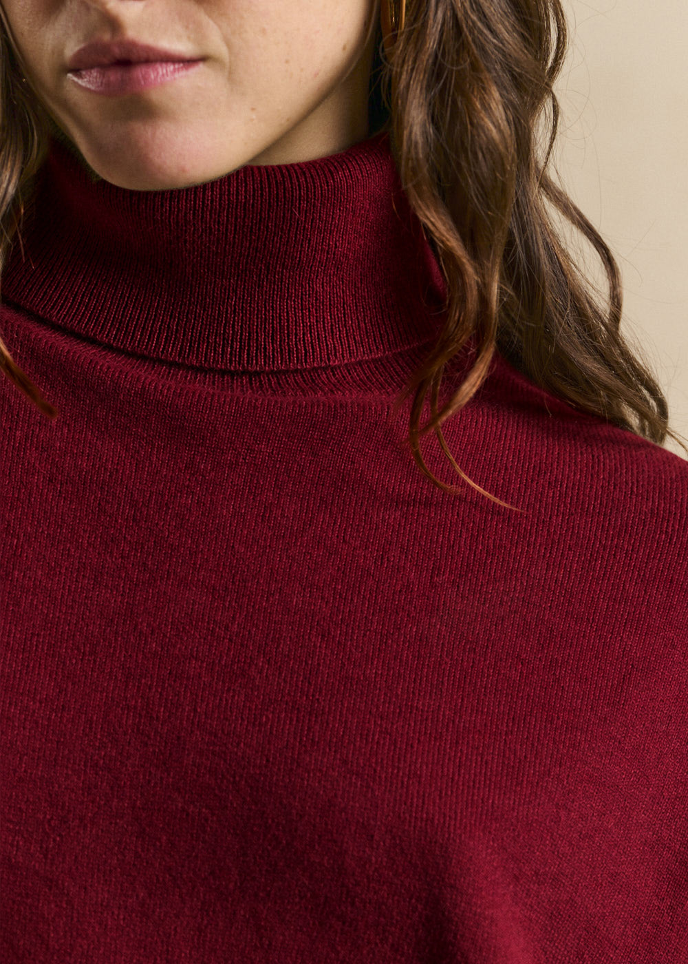 High-neck cashmere pullover, loose fit - Sud Express - 2 - Sud Express