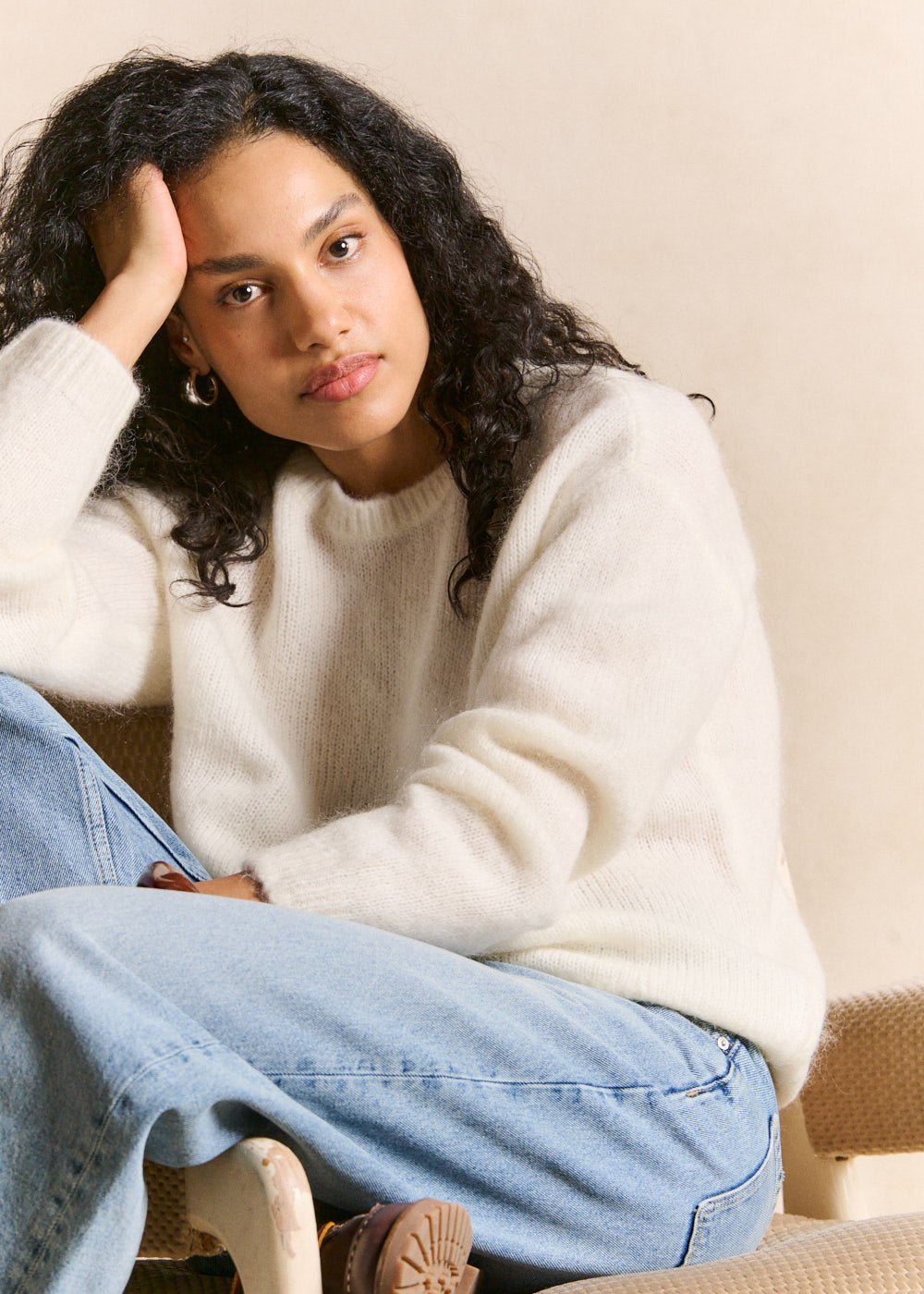 Round-neck mohair jumper with long sleeves - Sud Express - 4 - Sud Express