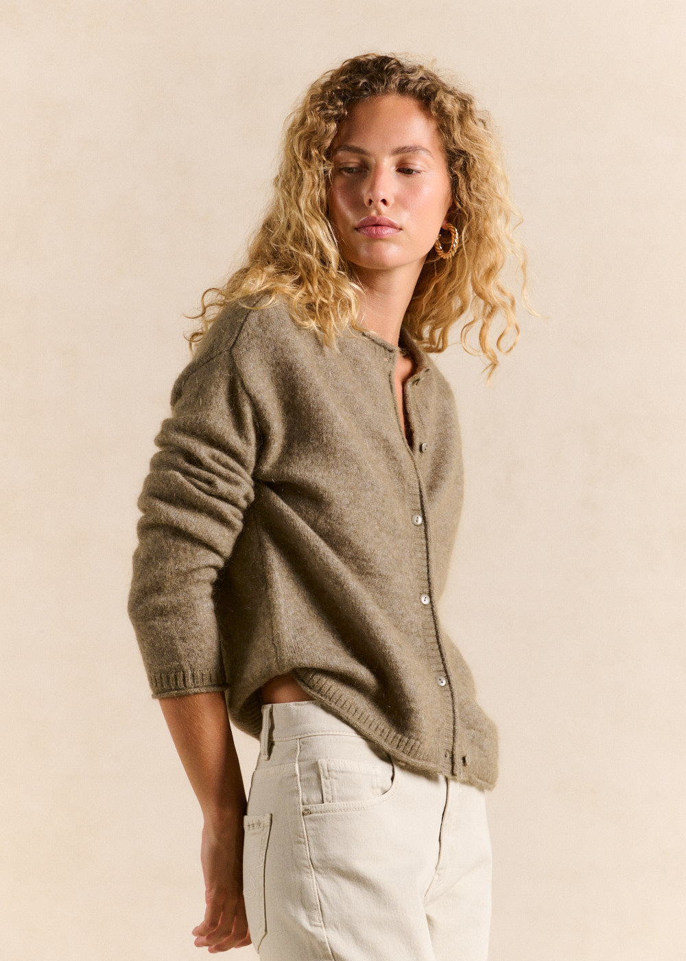 Round-neck mohair cardigan - Sud Express - 5 - Sud Express