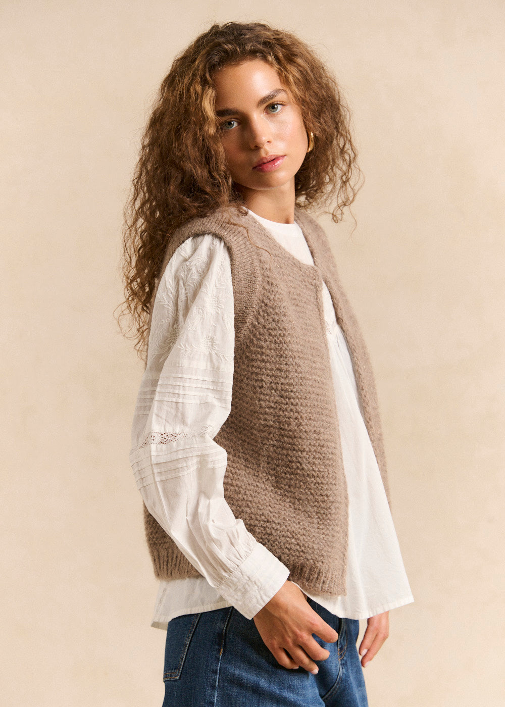 Cardigan sleeveless shorts in mohair - Sud Express - 4 - Sud Express