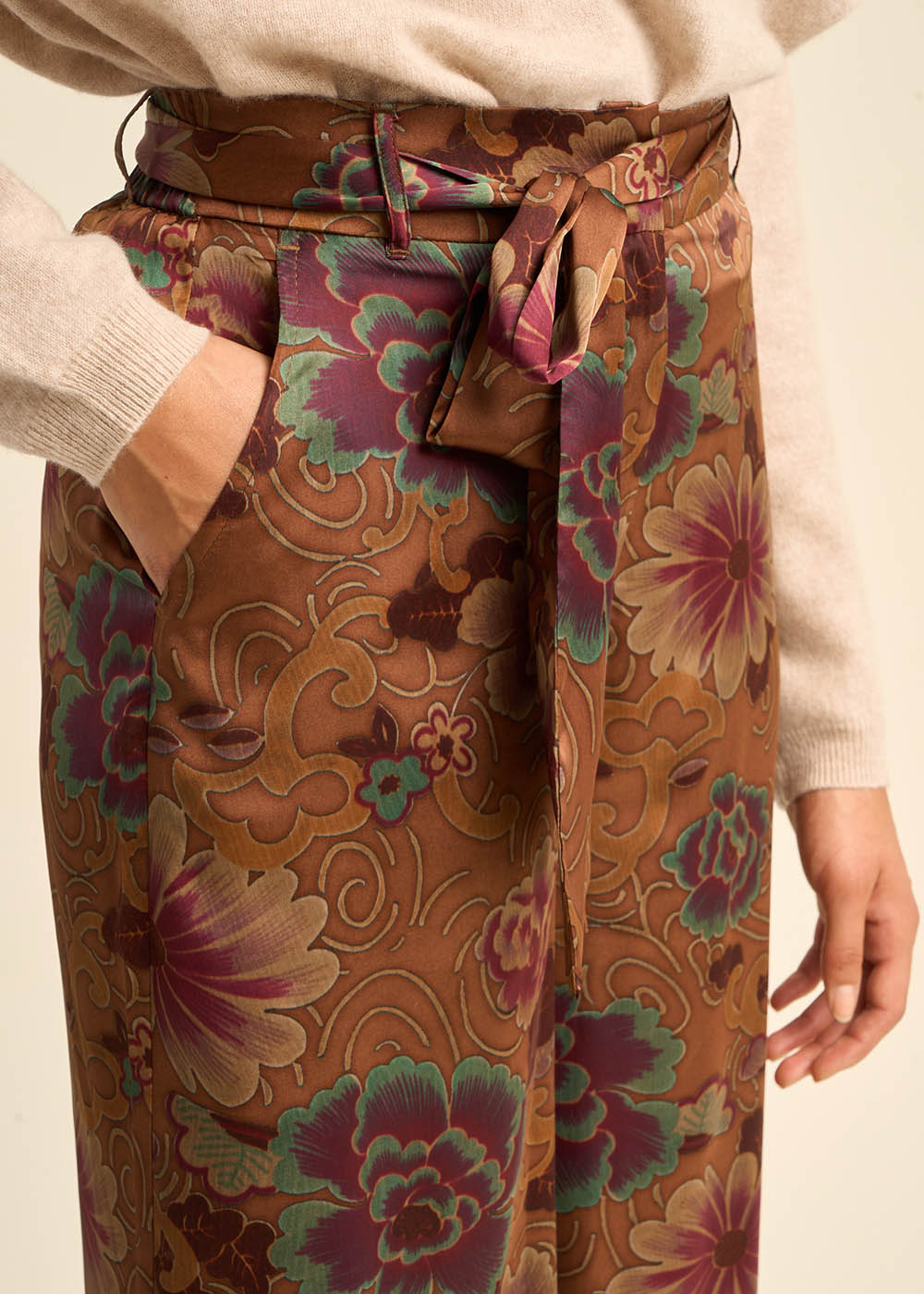 Printed high-waisted pants - Sud Express - 2 - Sud Express