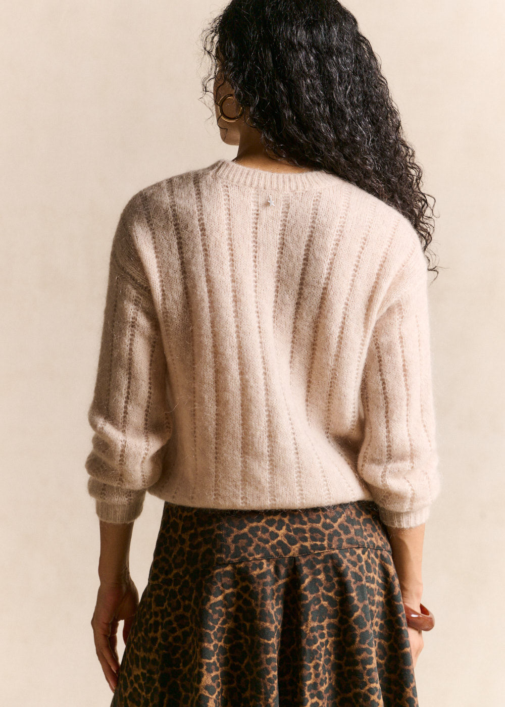 Openwork-knit round-neck jumper - Sud Express - 3 - Sud Express
