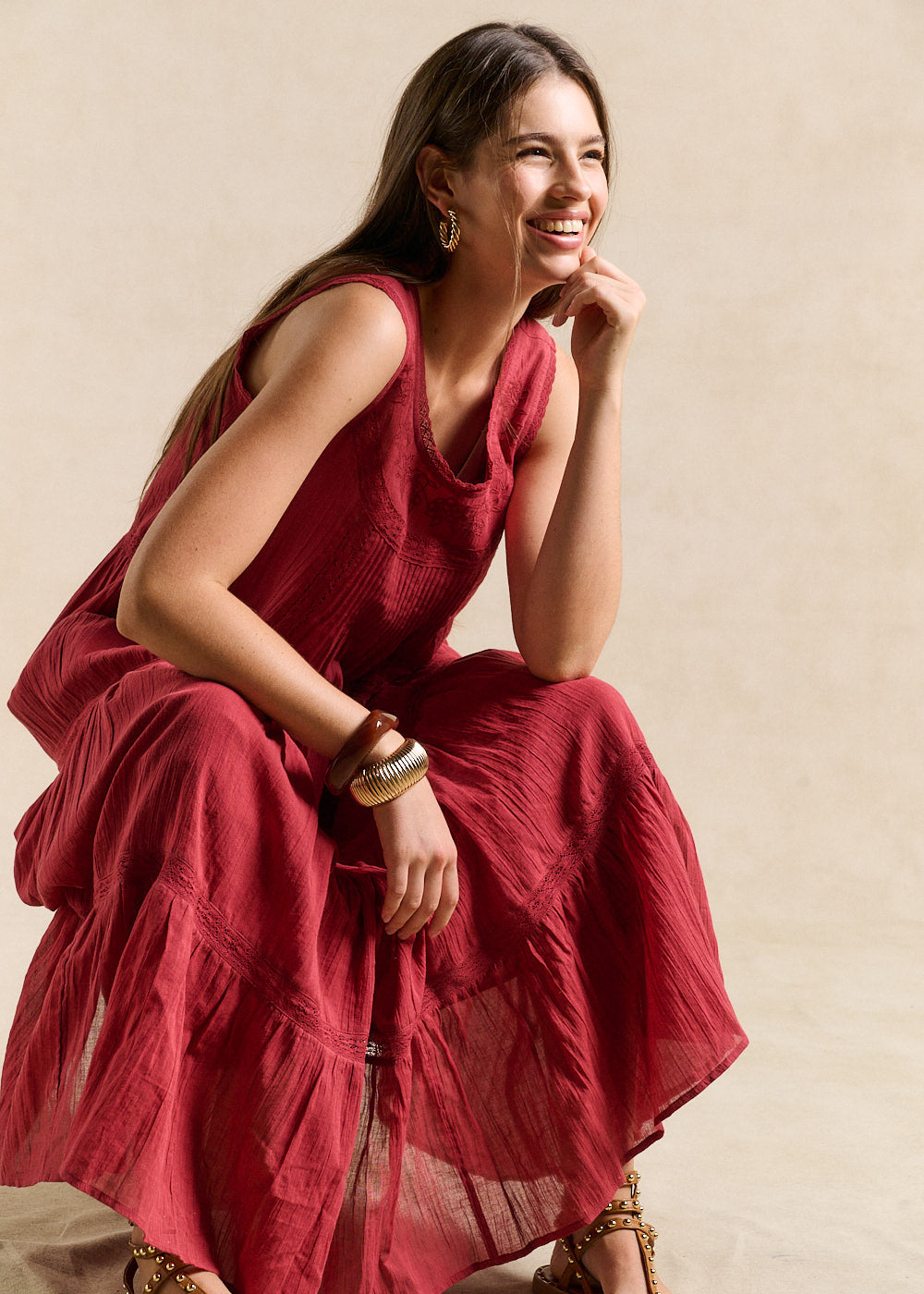 ROZELINE Long embroidered cotton dress - 4 - Sud Express - Sud Express