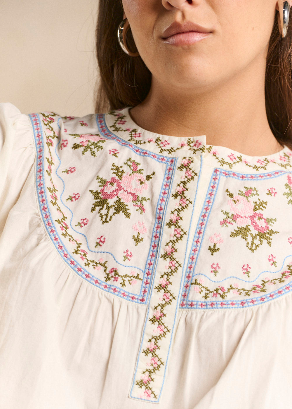 Embroidered cotton blouse - Sud Express - 4 - Sud Express