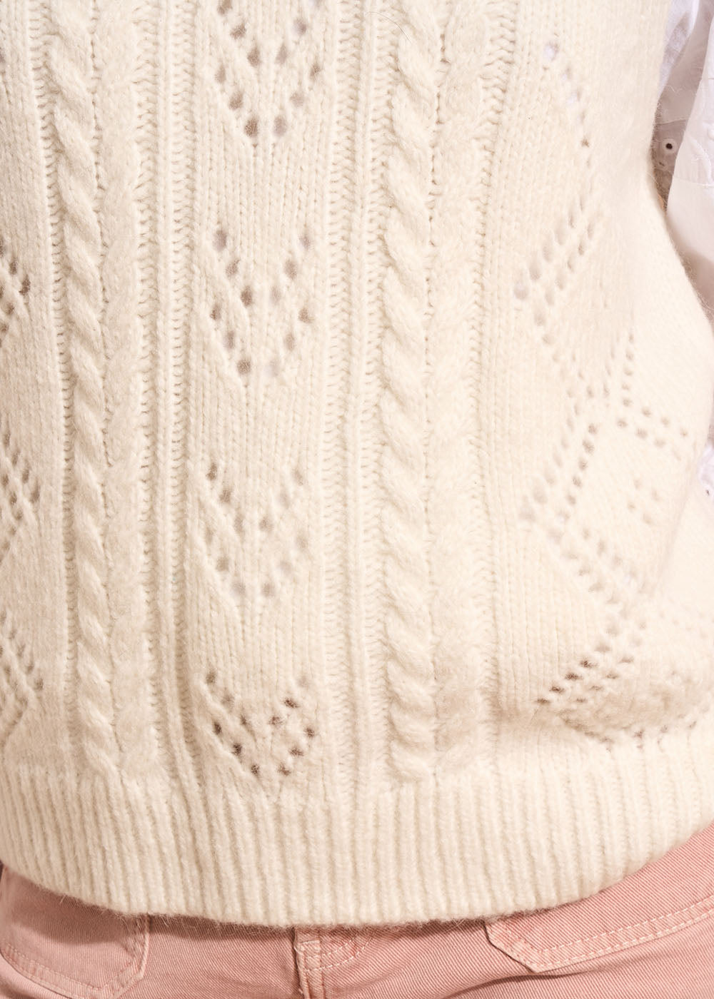 Sleeveless jumper with round neck and dot pattern - Sud Express - 4 - Sud Express
