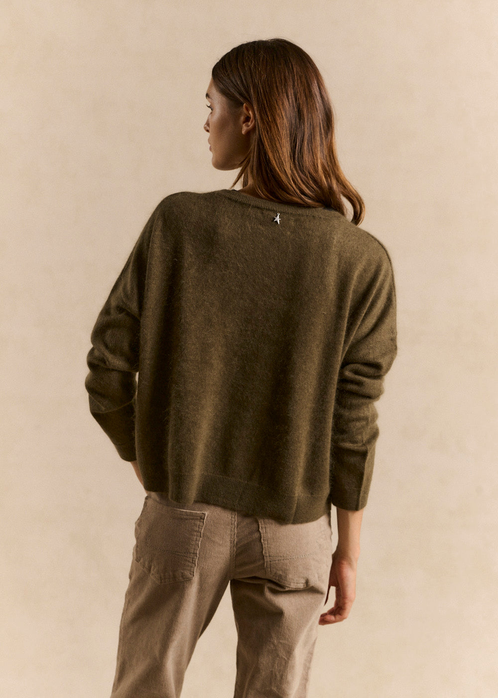 Boat neck sweater in brushed wool and cashmere - Sud Express - 3 - Sud Express