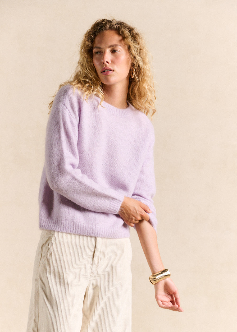 Round-neck mohair jumper with long sleeves - Sud Express - 1 - Sud Express