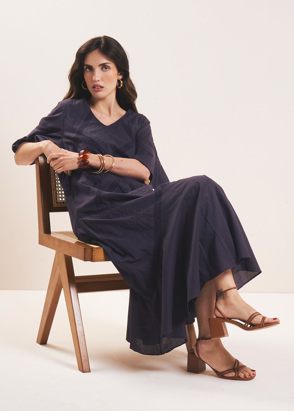 Embroidered long dress - Sud Express - 5 - Sud Express