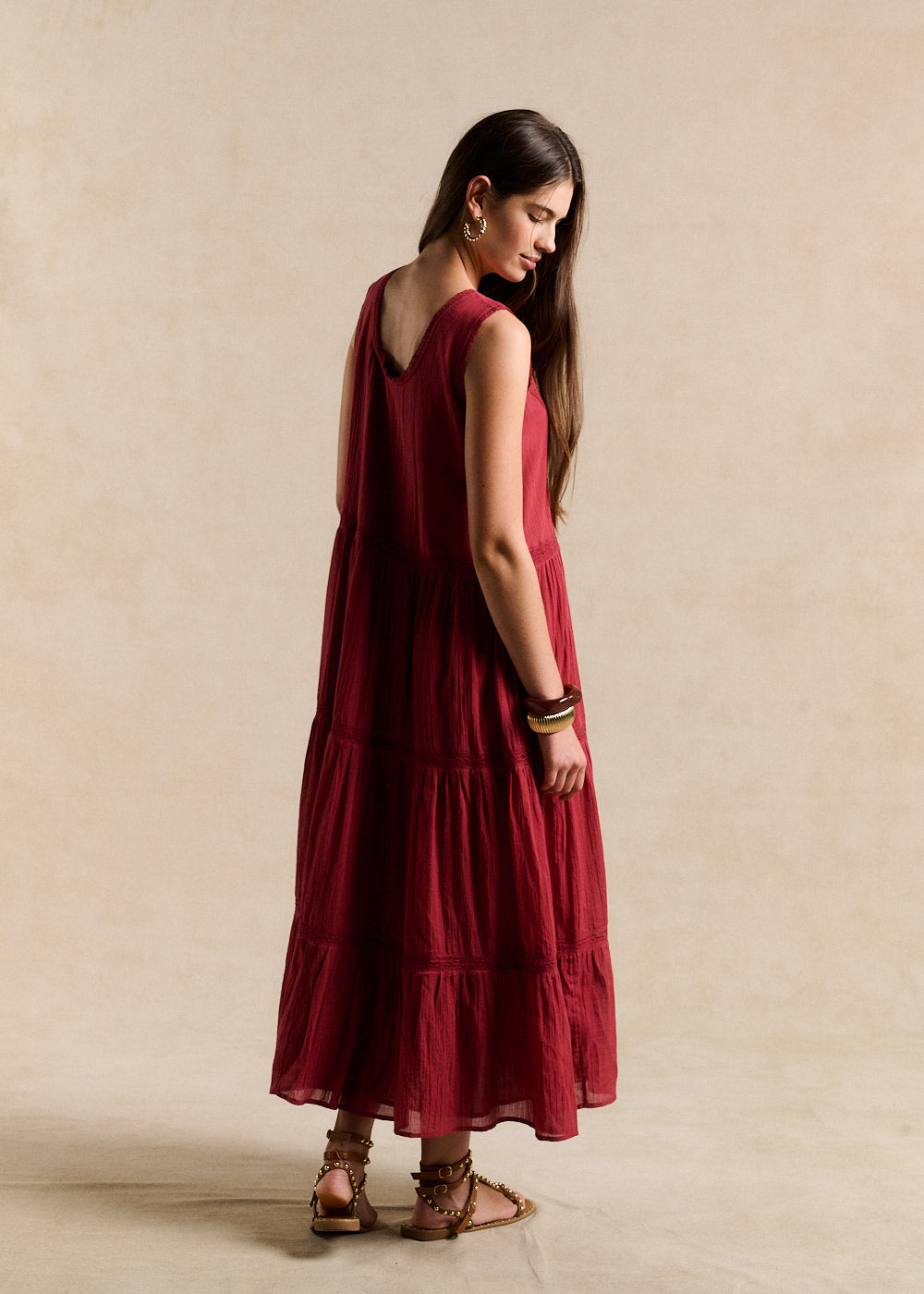 Long embroidered cotton dress - Sud Express - 3 - Sud Express