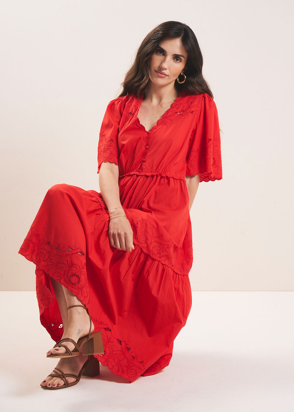 Embroidered midi dress - Sud Express - 5 - Sud Express