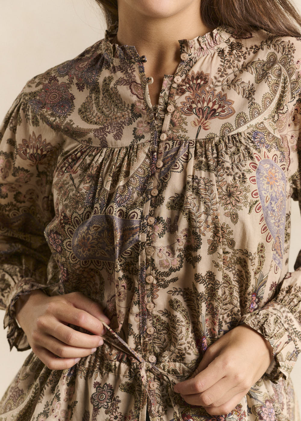 Floral print cotton blouse - Sud Express - 5 - Sud Express