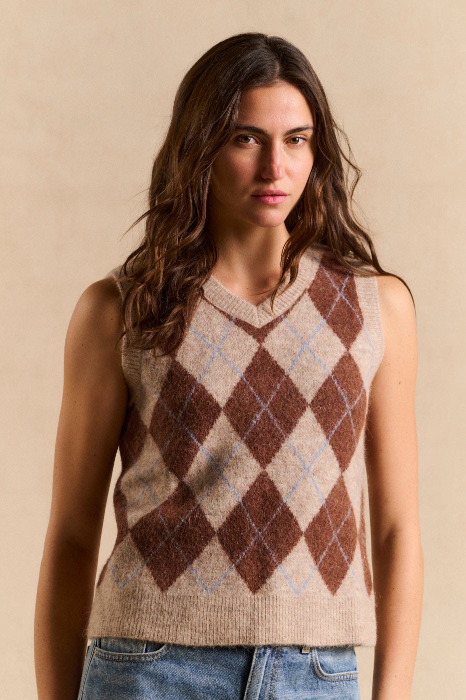 MENET V-neck diamond jacquard sweater vest - 4 - Sud Express - Sud Express
