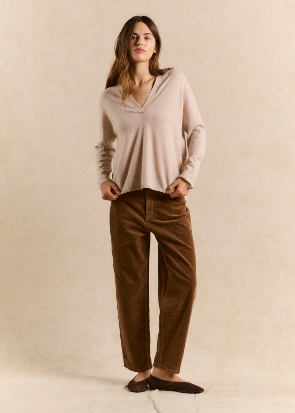 BILLYNI Balloon-cut velvet pants - 1 - Sud Express - Sud Express