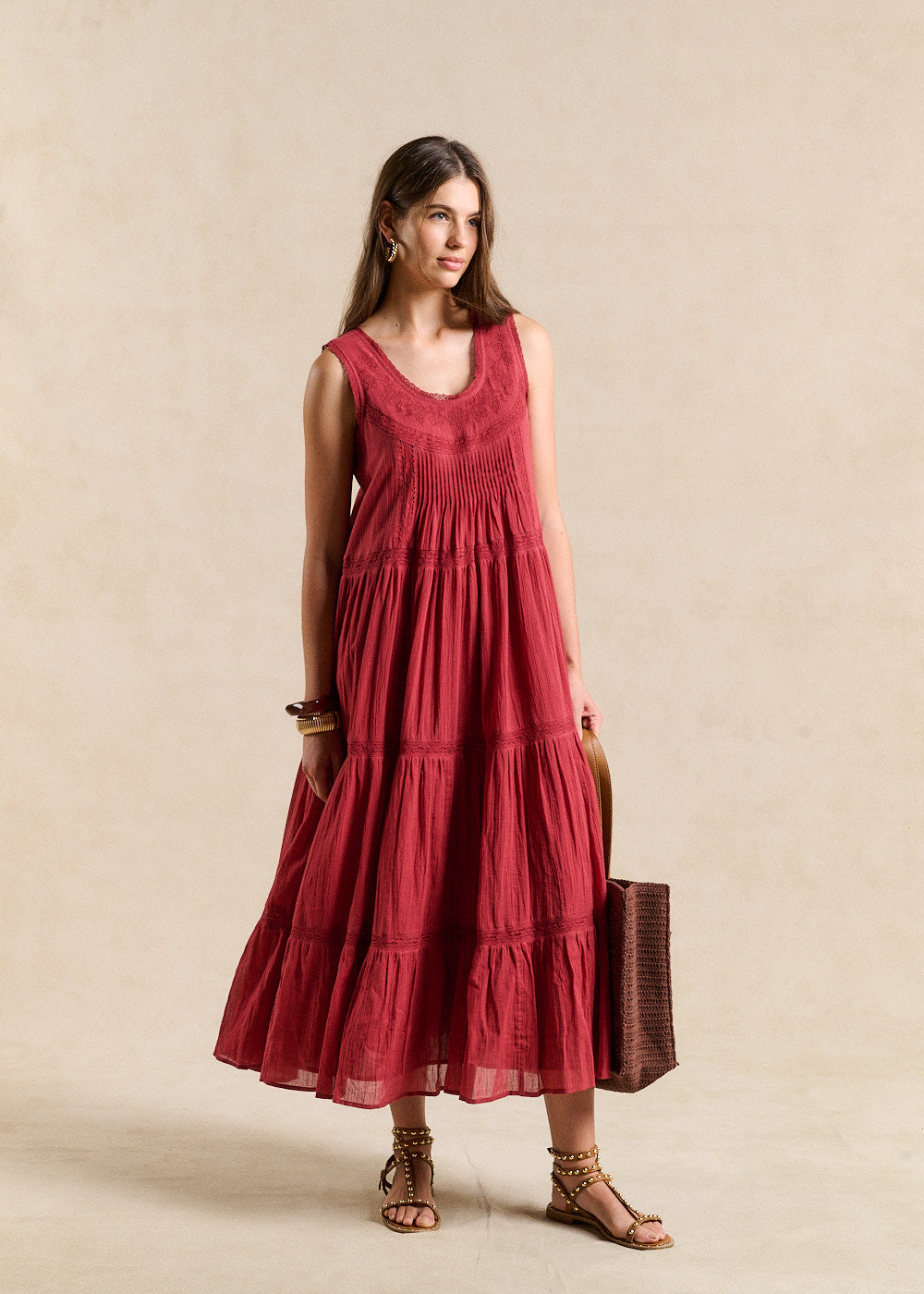 ROZELINE Long embroidered cotton dress - 1 - Sud Express - Sud Express