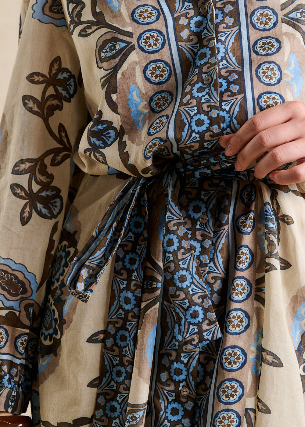 ROOPA Midi dress in cotton with paisley print - 3 - Sud Express - Sud Express