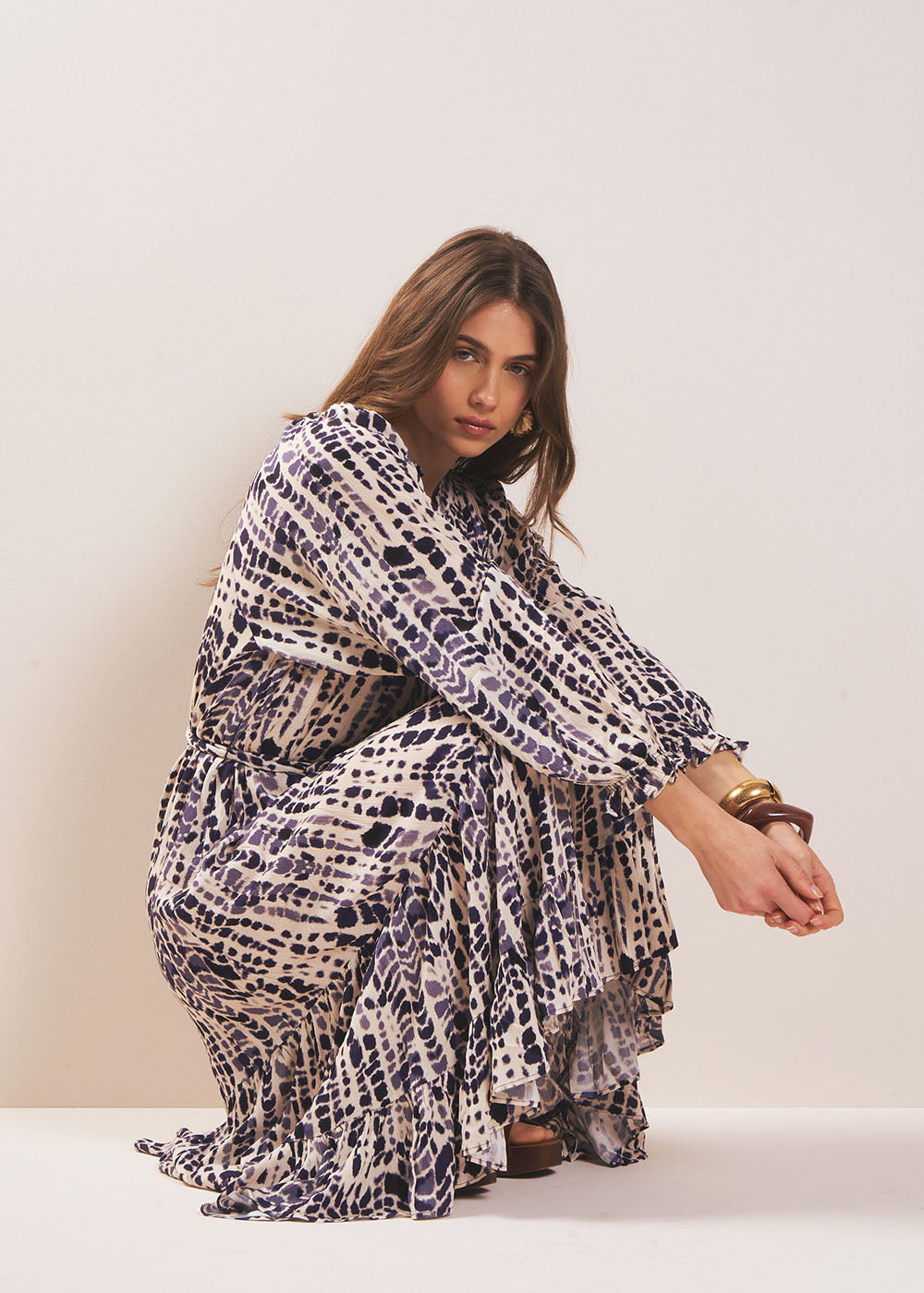 Long dress with graphic print - Sud Express - 6 - Sud Express