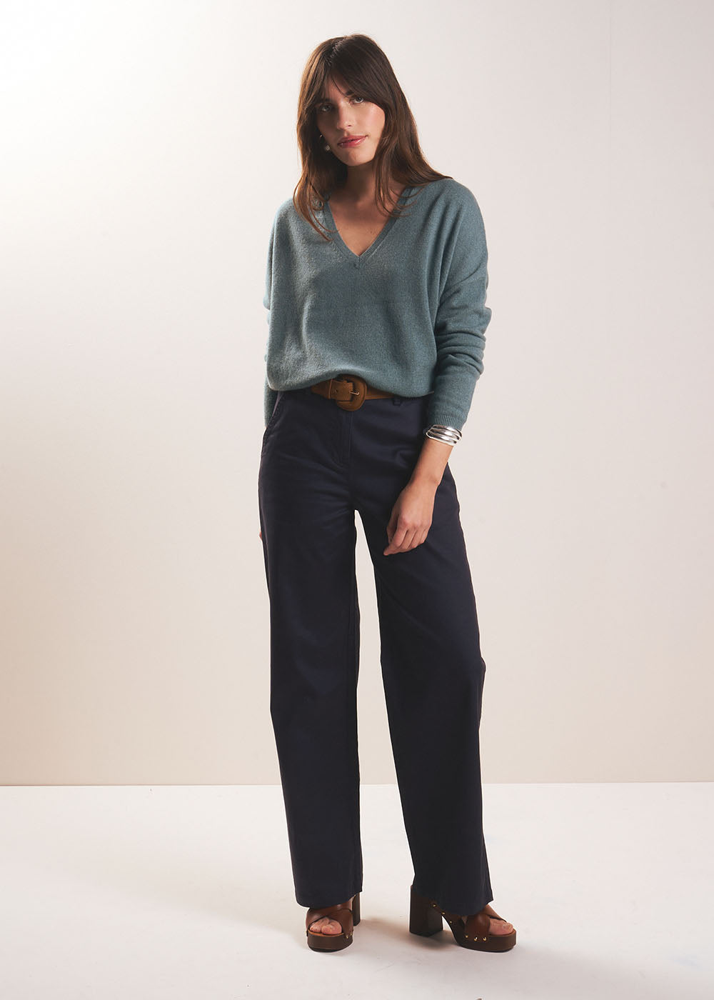 High-waisted straight-leg trousers - Sud Express - 5 - Sud Express