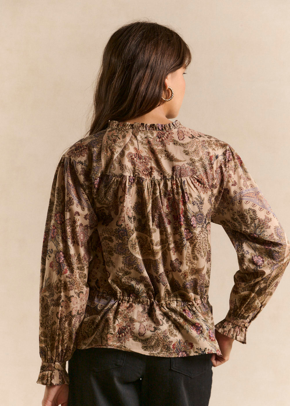Floral print cotton blouse - Sud Express - 3 - Sud Express