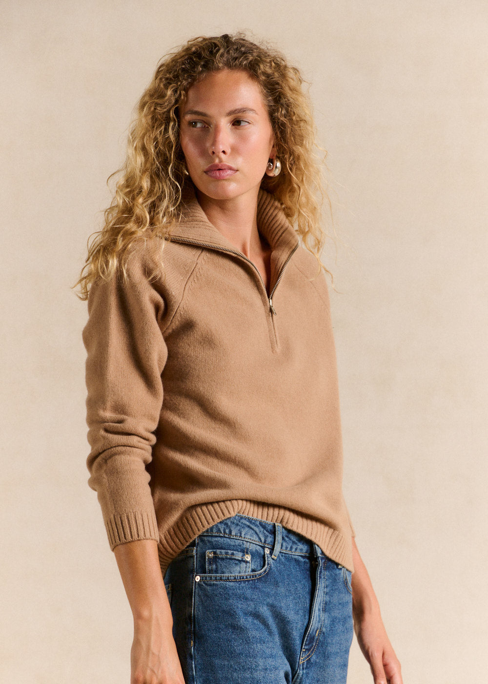 Zipped wool roll-neck jumper - Sud Express - 5 - Sud Express