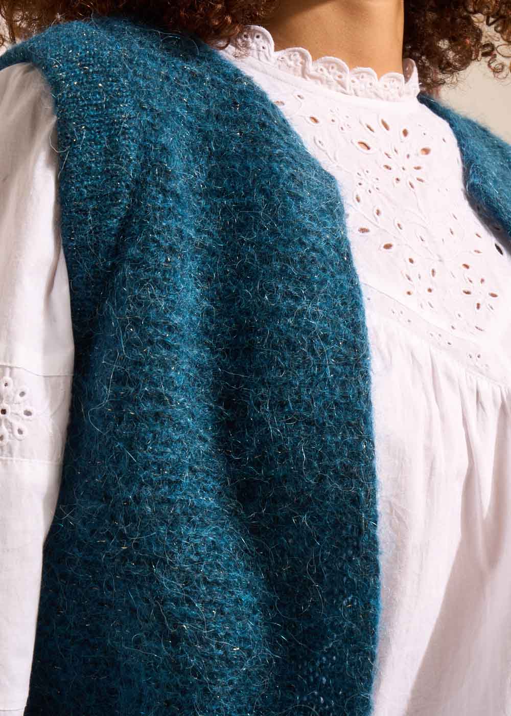 Cardigan sleeveless shorts in mohair - Sud Express - 2 - Sud Express