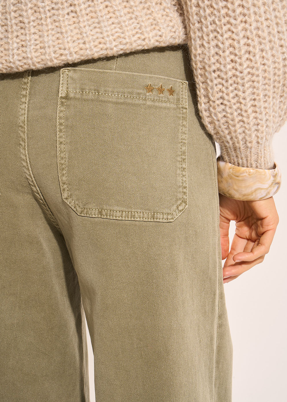 High-waisted cotton trousers - Sud Express - 5 - Sud Express