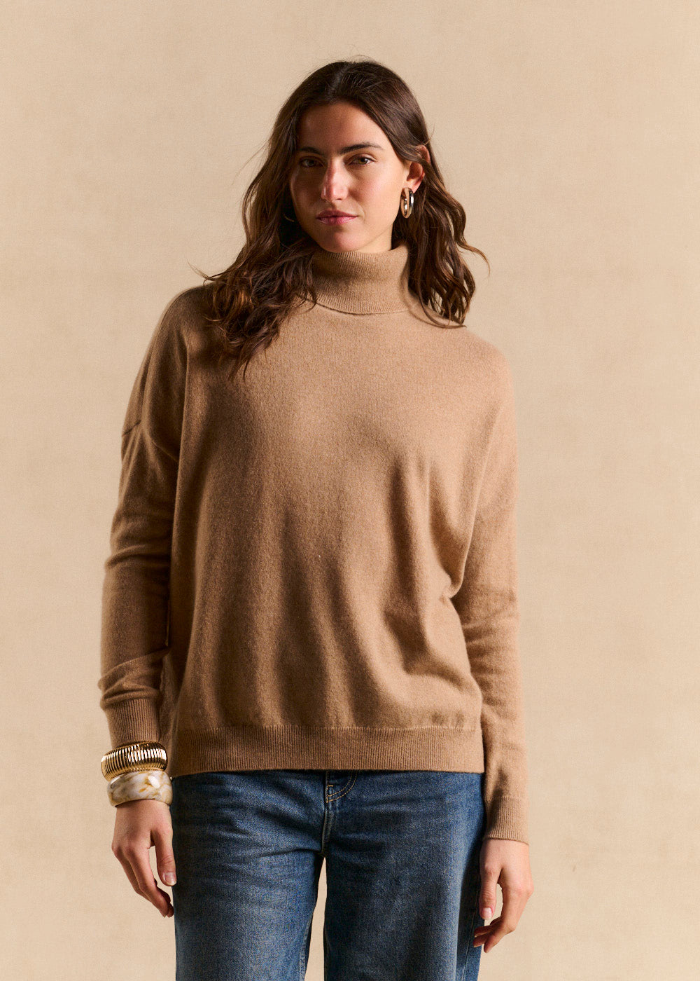 High-neck cashmere pullover, loose fit - Sud Express - 4 - Sud Express