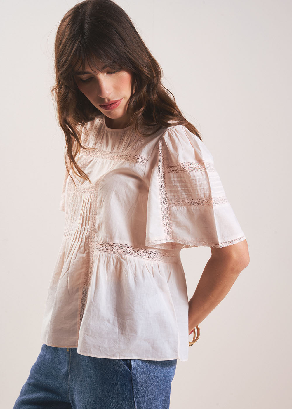 Short-sleeved top with openwork details - Sud Express - 4 - Sud Express