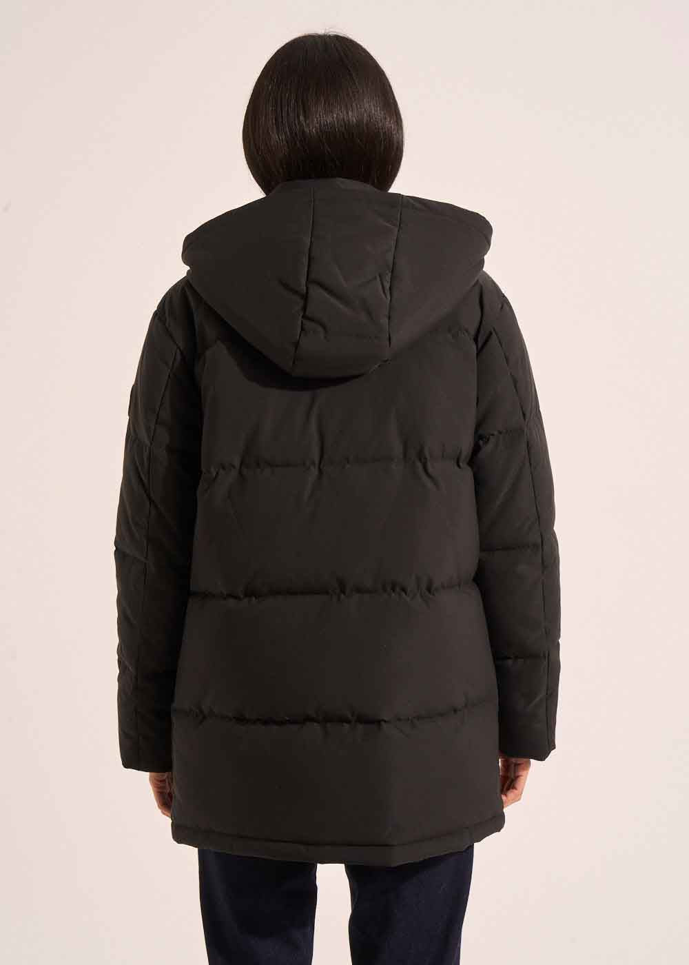 Mid-thigh iridescent puffer jacket with detachable hood - Sud Express - 3 - Sud Express