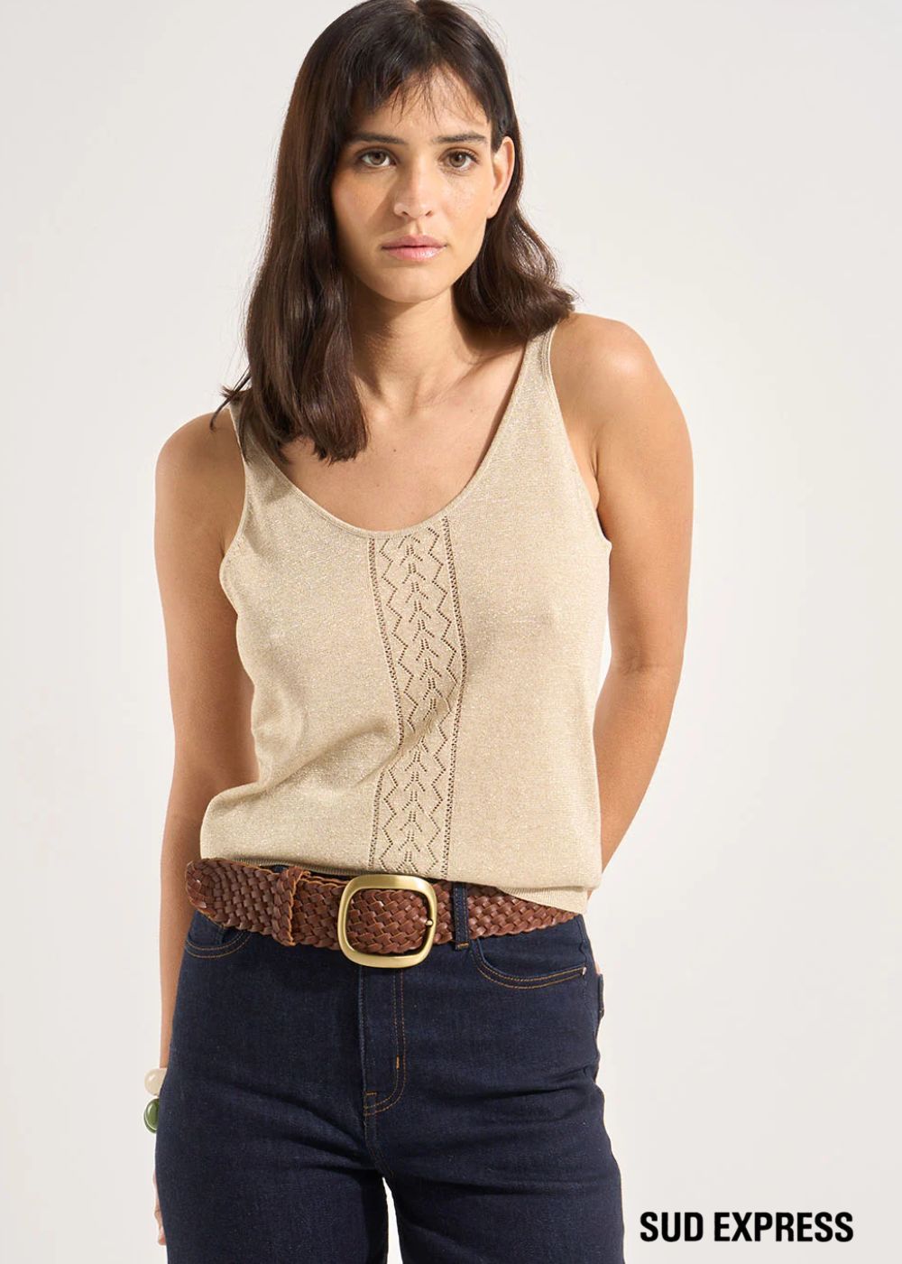 DENITSA Tank top with thin straps - 1 - Sud Express - Sud Express