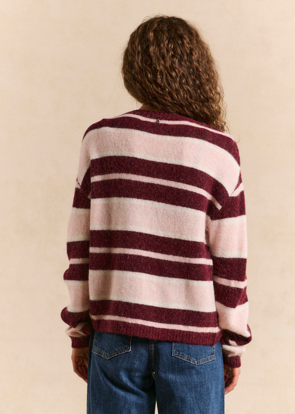 Striped round-neck cardigan - Sud Express - 3 - Sud Express
