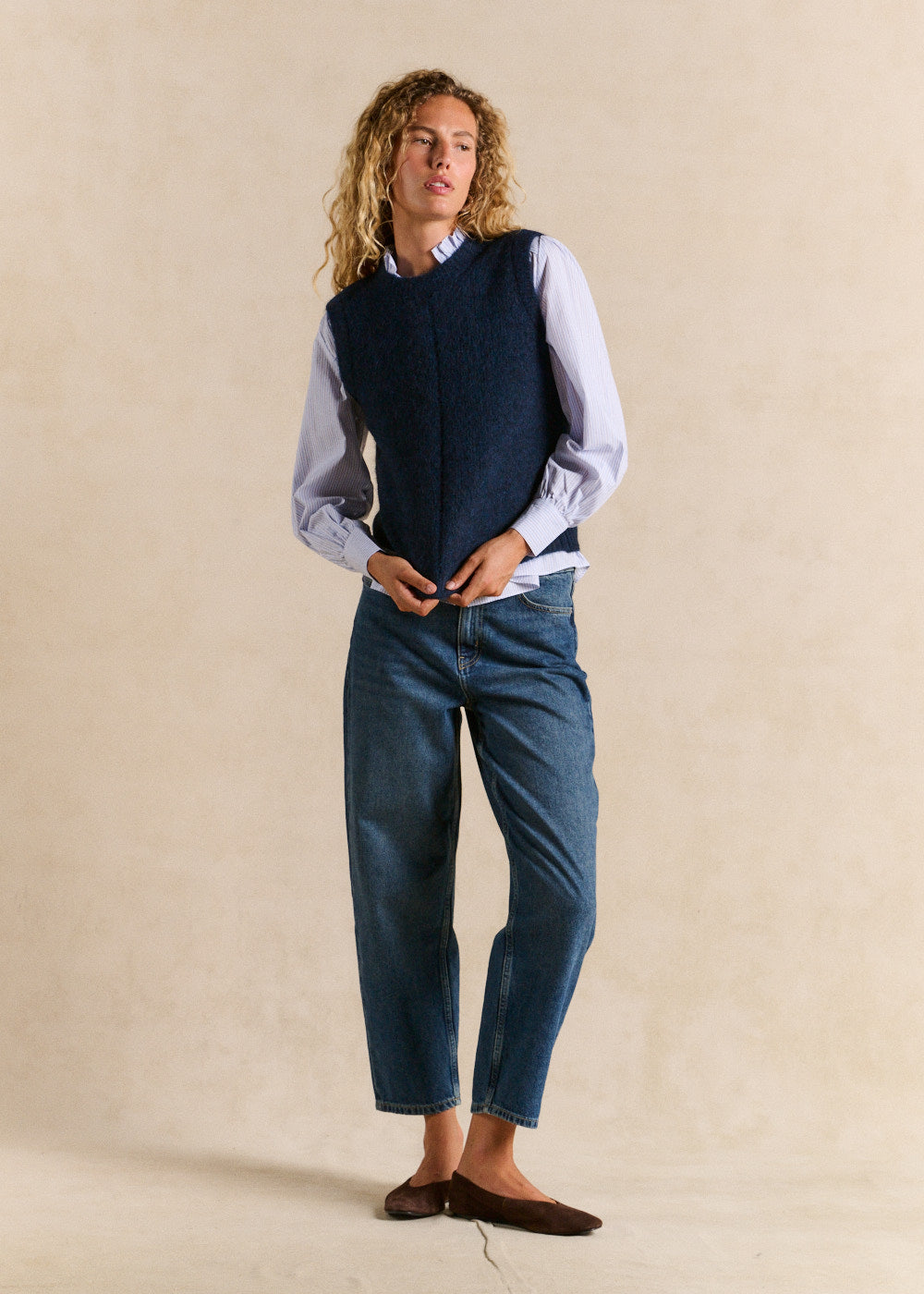 Sleeveless mohair knit vest, straight fit - Sud Express - 5 - Sud Express