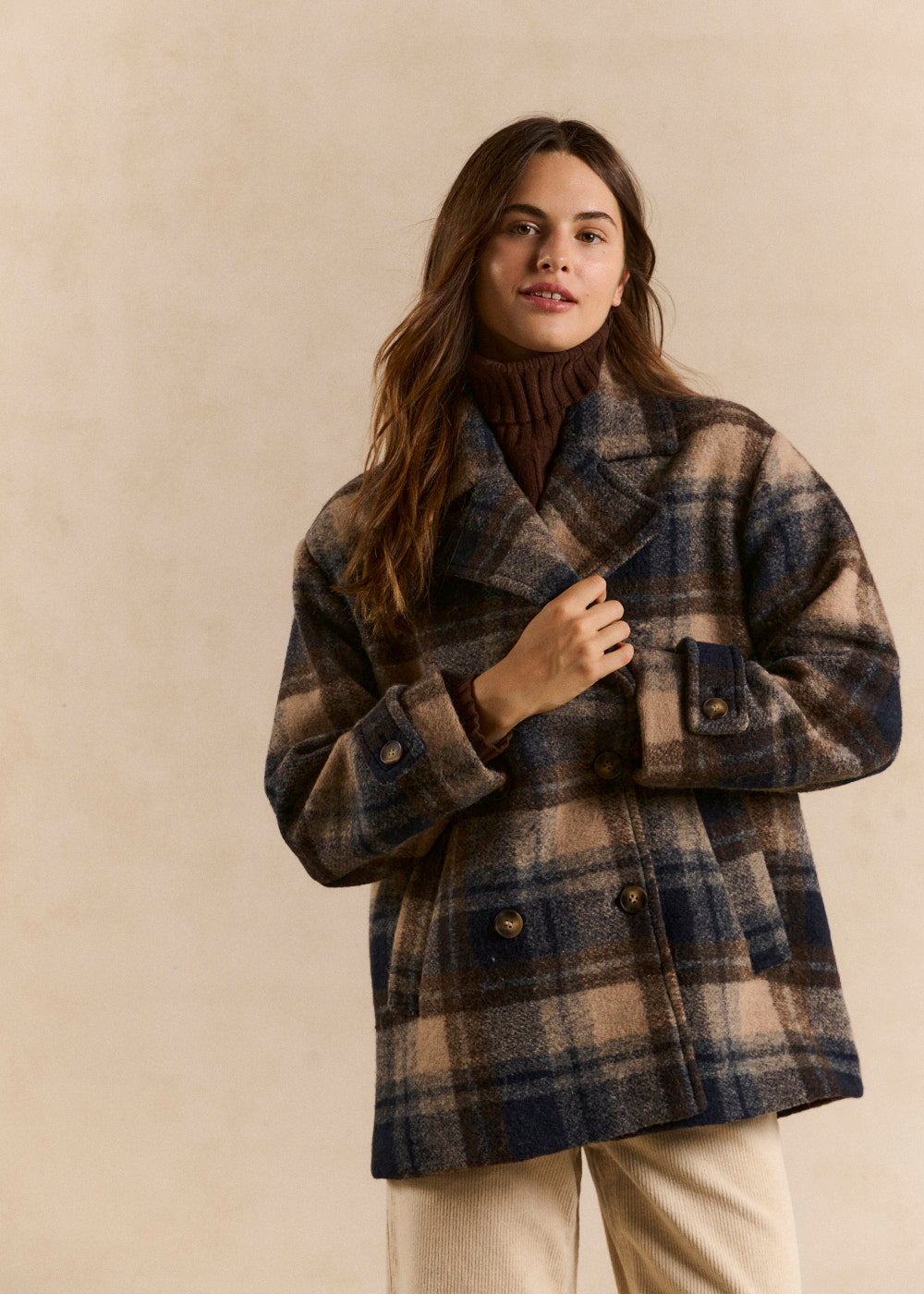 Short checked coat - Sud Express - 5 - Sud Express