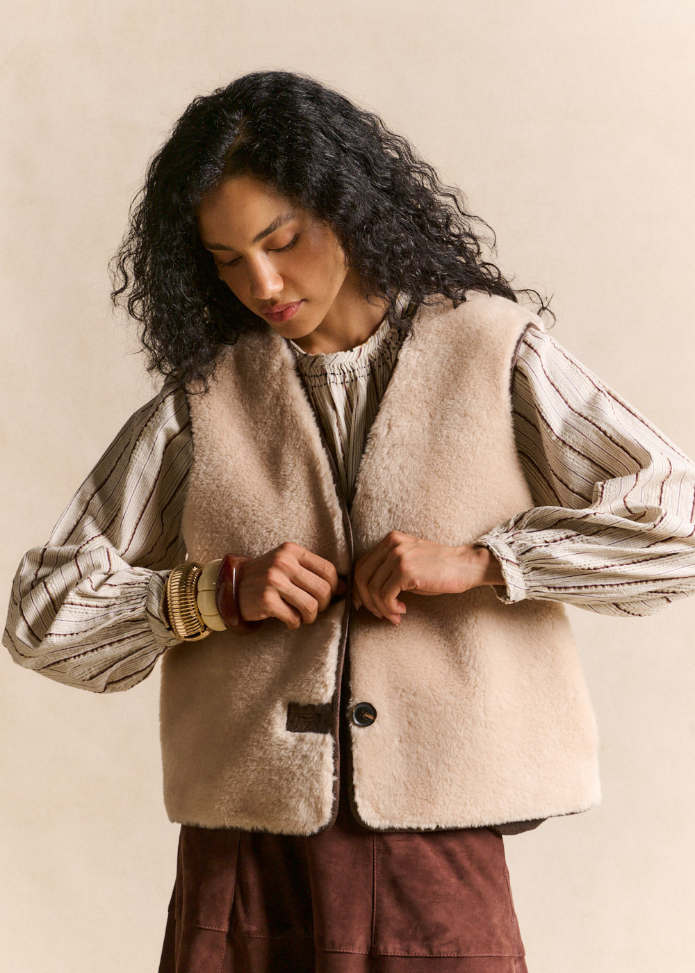 Reversible faux-fur waistcoat - Sud Express - 1 - Sud Express