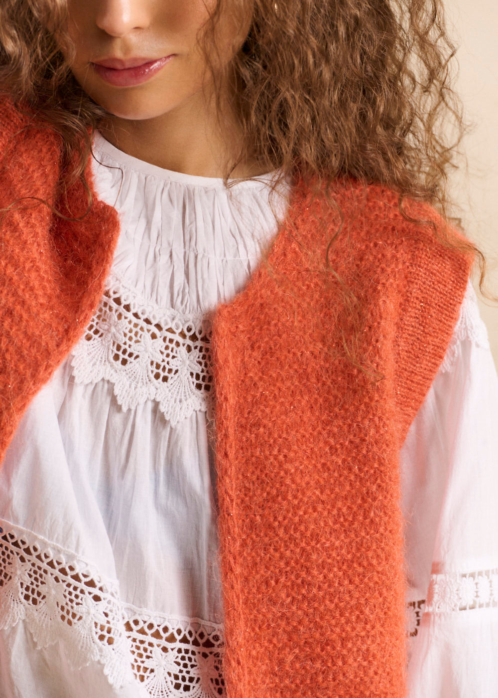 Cardigan sleeveless shorts in mohair - Sud Express - 2 - Sud Express