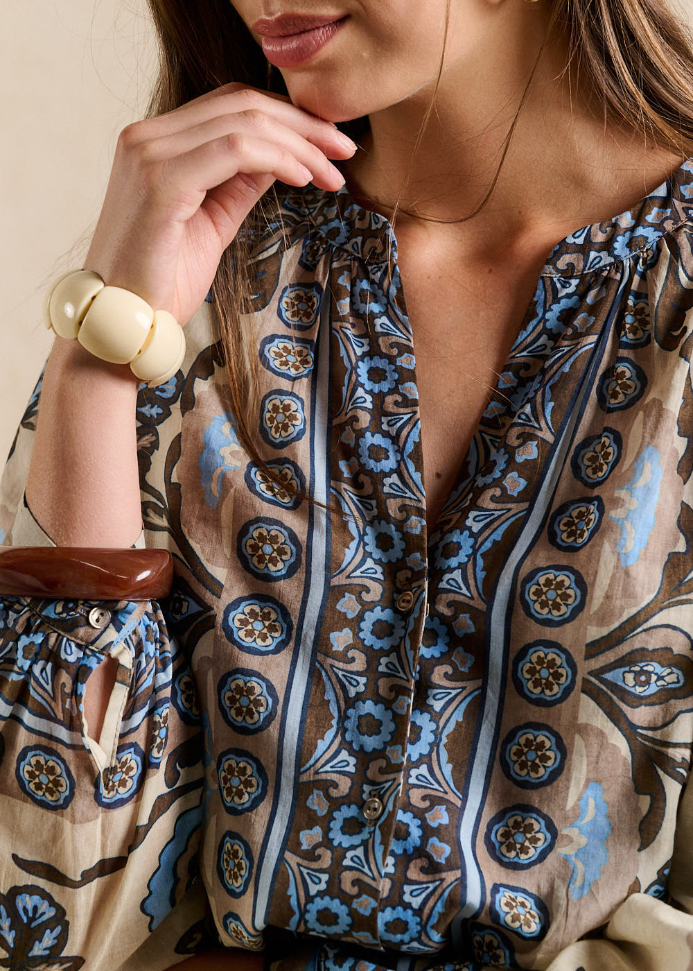 ROOPA Midi dress in cotton with paisley print - 4 - Sud Express - Sud Express
