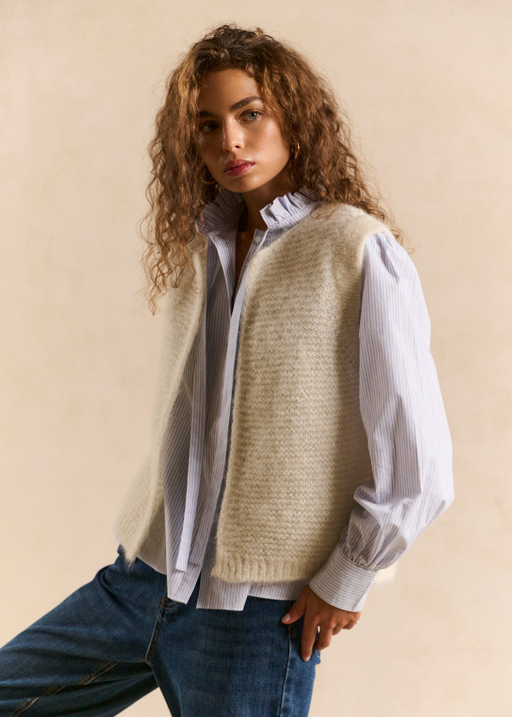 GOTANAX Cardigan sleeveless shorts in mohair - 1 - Sud Express - Sud Express