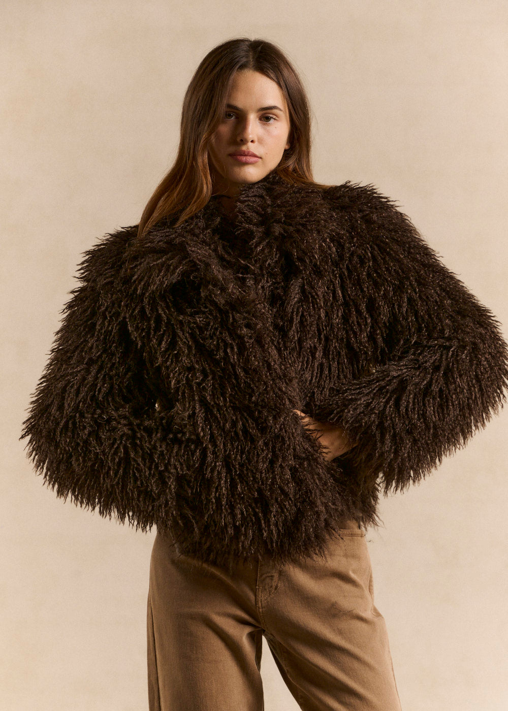 Cropped faux fur jacket - Sud Express - 5 - Sud Express