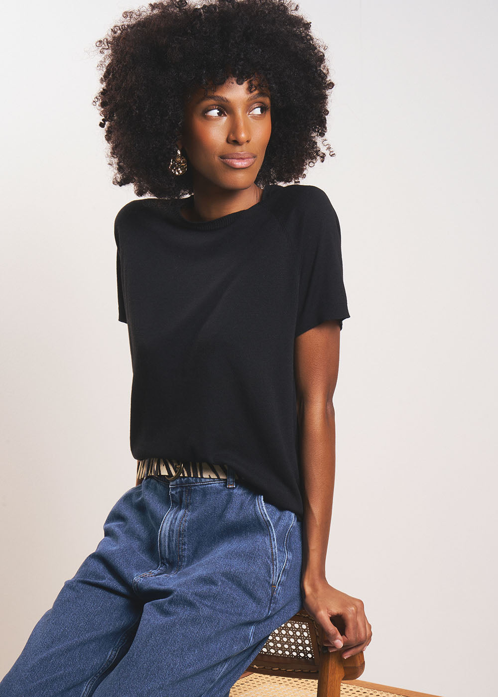 Short-sleeved round neck jumper - Sud Express - 5 - Sud Express