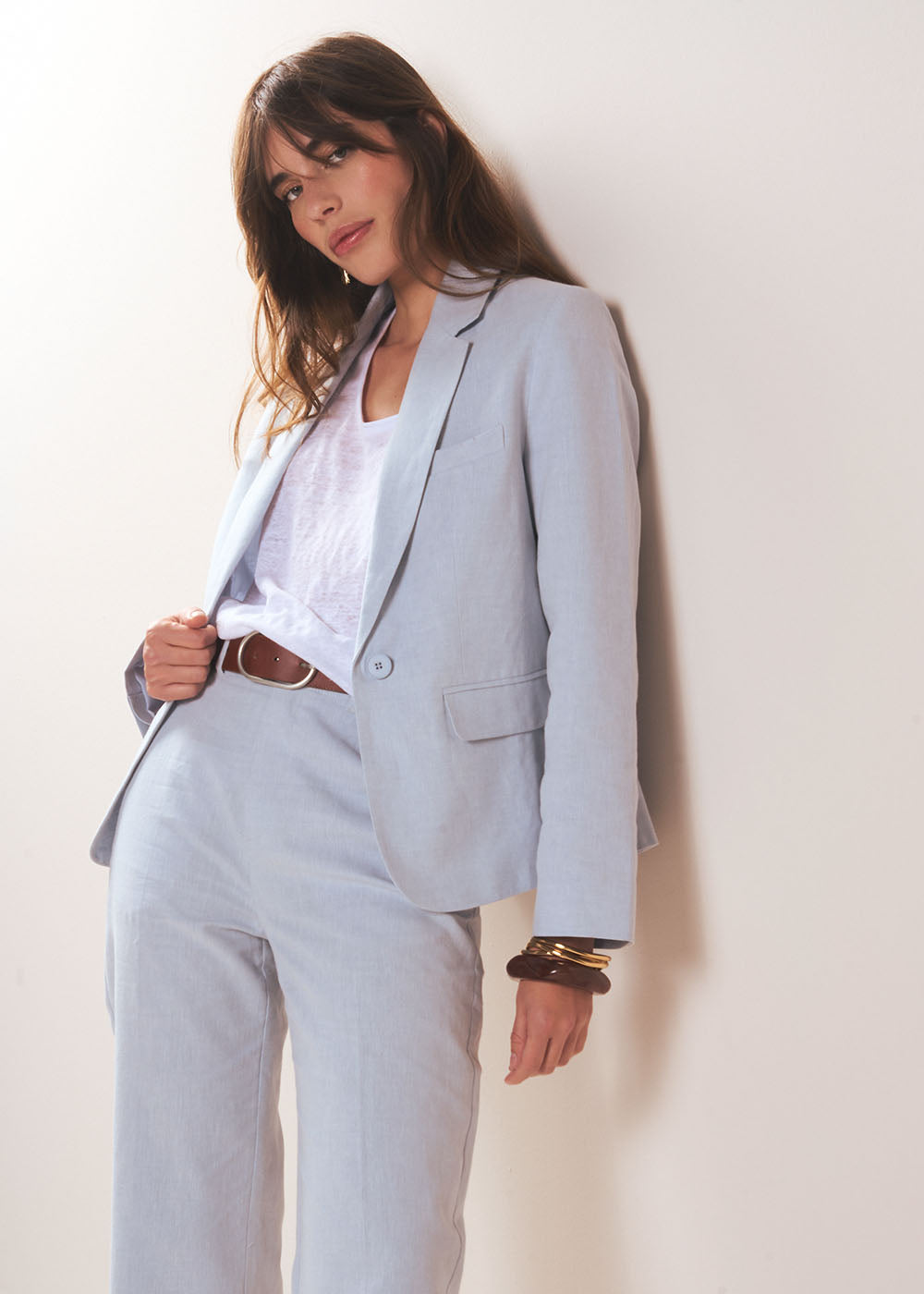 Short tailored jacket in natural fibres - Sud Express - 5 - Sud Express