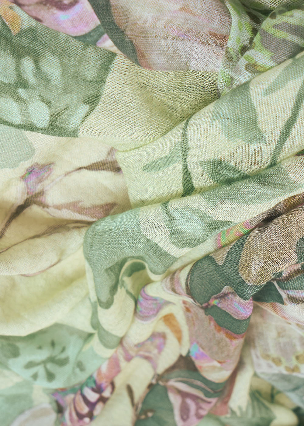 Rectangular scarf with botanical print - Sud Express - 2 - Sud Express
