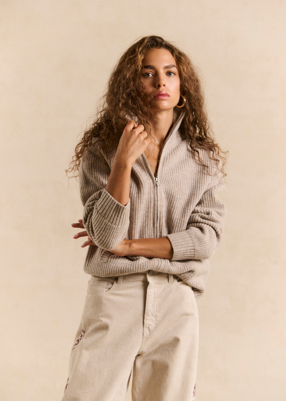 Zip-up high-neck wool vest - Sud Express - 5 - Sud Express