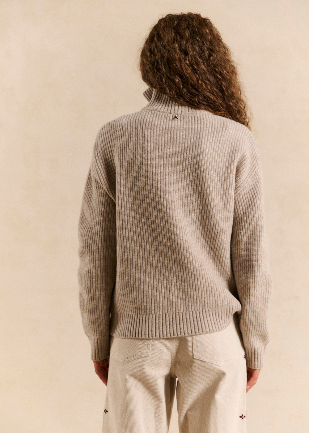 Zip-up high-neck wool vest - Sud Express - 3 - Sud Express