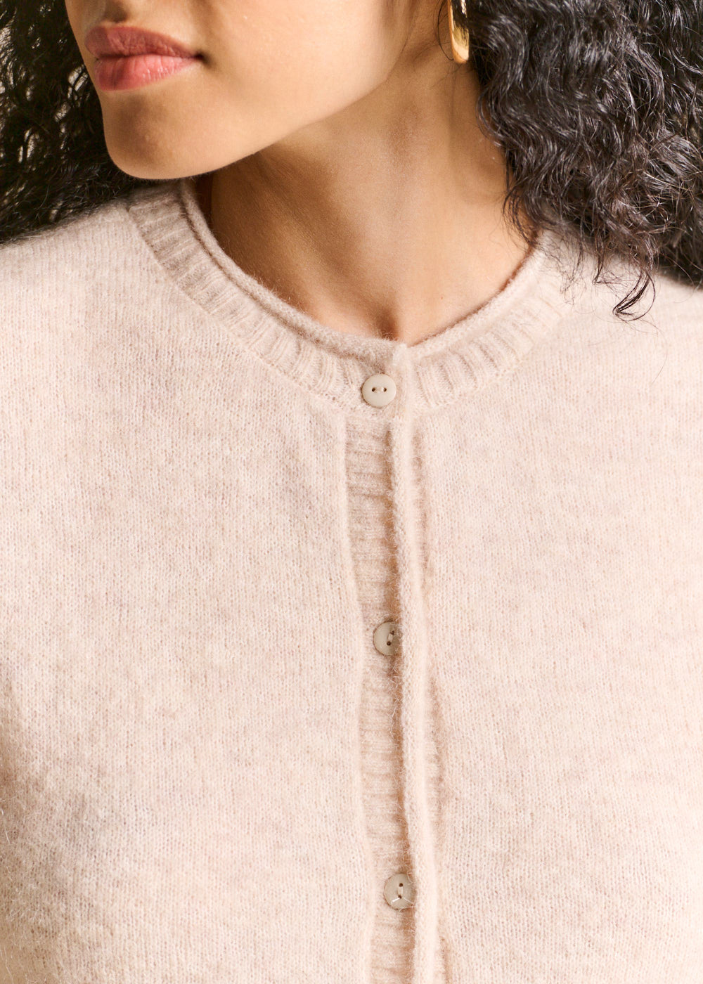 Round-neck mohair cardigan - Sud Express - 2 - Sud Express