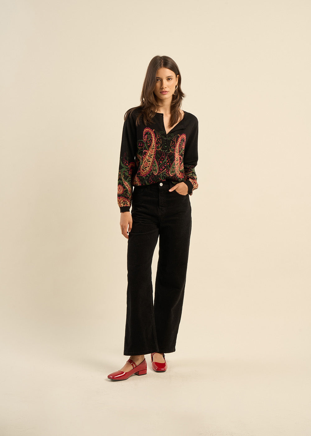 Straight-cut velvet pants - Sud Express - 1 - Sud Express