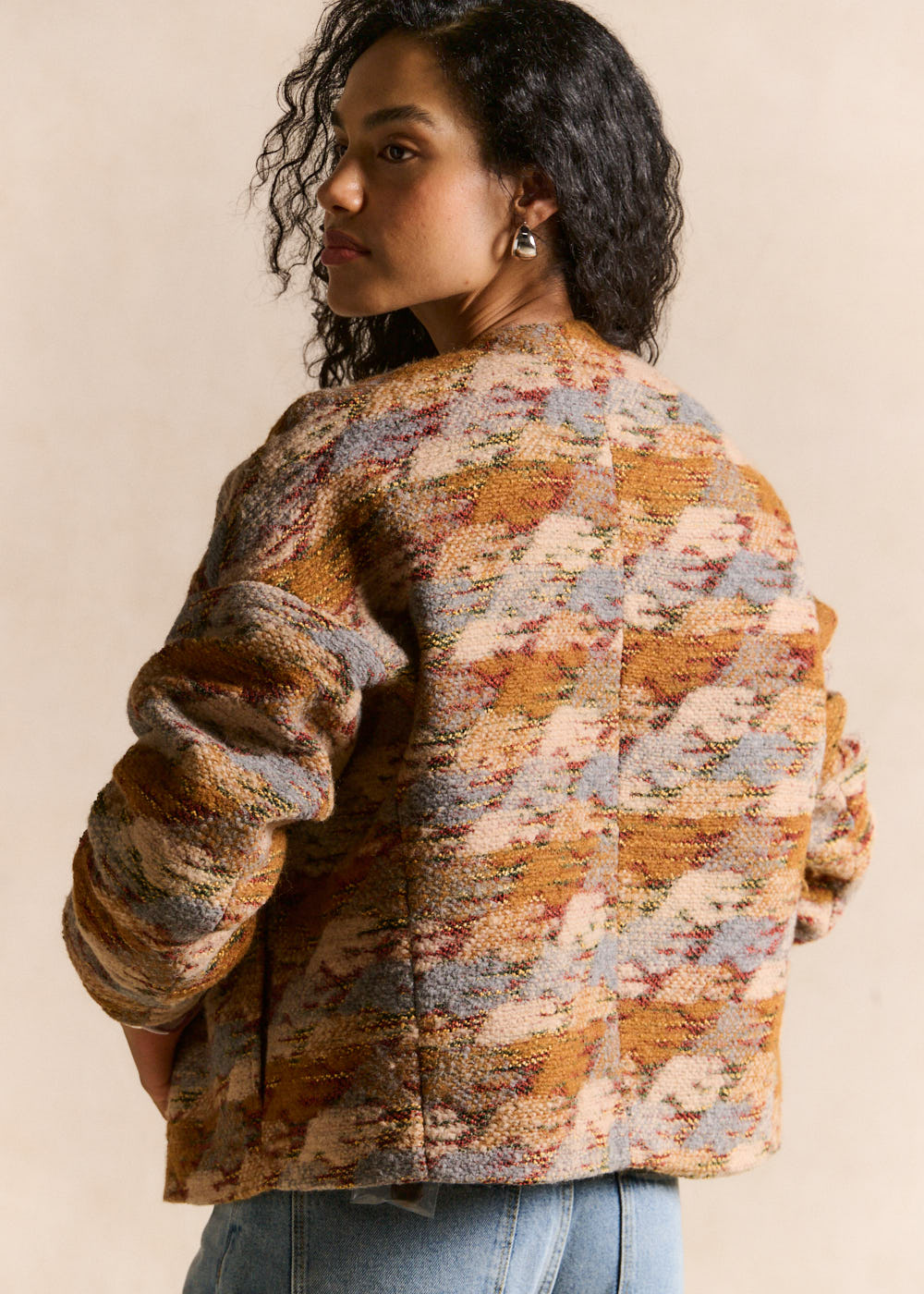 Short wool tweed jacket - Sud Express - 3 - Sud Express