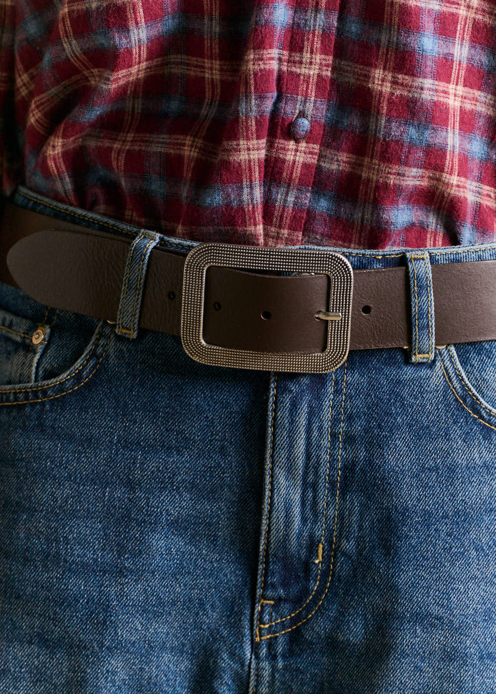 CELINA Leather belt with a rectangular buckle - 2 - Sud Express - Sud Express