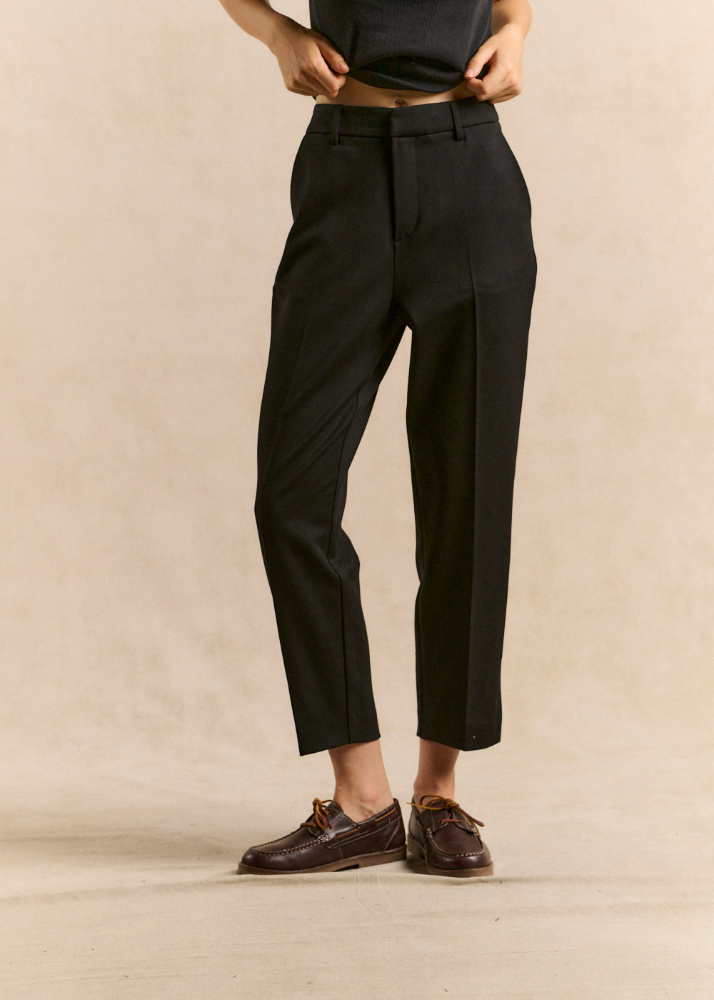 PARISMA Tailored trousers with integrated waistband - 1 - Sud Express - Sud Express
