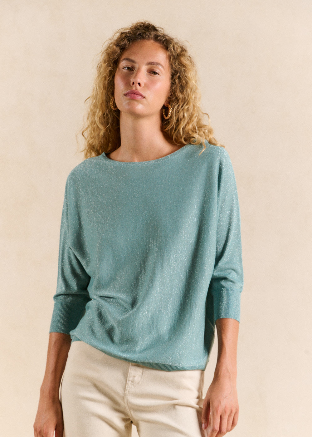 Round neck jumper with metallic fibres - Sud Express - 5 - Sud Express