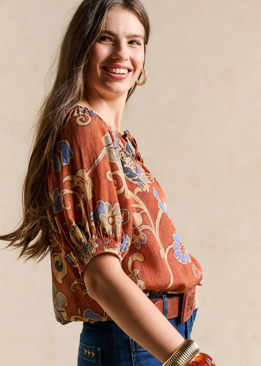 Floral Paisley Print Top - Sud Express - 5 - Sud Express